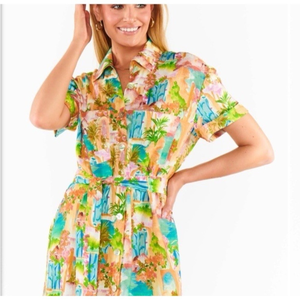 Show Me Your Mumu Marsala Shirt Dress Linen Blend XXL Pockets Resort Palermo